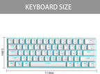 Camiysn 60% Mechanical Gaming Keyboard, White Gaming Keyboard with Red Switches, Detachable Type-C Cable Mini Keyboard with Blue LED Light for/PC/Laptop
