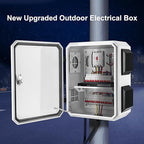 Outdoor Electrical Box, Cold-Rolled Steel Plate, Aluminum Alloy Back Beam, One-Piece Ventilation Design, IP65 Waterproof, Wall/Pole Mounted (17.7" x 13.8" x 7.9")