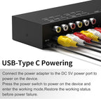 RuiPuo 8-Input to 1-HDMI-Output Converter (Consisting of 4 AV Inputs and 4 HDMI Inputs) Switchbetween Quick Different Sources(8 in-1 Out)
