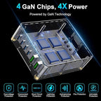 USB C Charger Block, 285W 6-Port GaN Fast Charging Station Hub with 100W Cable, Dual PD 100W Multi-Device USB C Wall Charger Adapter for iPhone 17 16 15, MacBook, Laptop, iPad, Samsung Galaxy and More