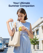 SWEETFULL Handheld Portable Fan, 5000mAh Rechargeable Battery, 6 Speed Wind, LED Digital Display, Foldable Electric Personal Mini Travel Fan with Backup Power, Summer Essentials Gifts for Women Girl