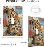 Bvtewkhz Tiger Vintage 1 Gang Single Toggle Decorative Outlet Covers Light Switch Plate Electrical Receptacle Switchplate For Bathroom Kitchen Bedroom