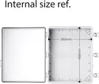 Gratury Junction Box, IP67 Waterproof Plastic Enclosure for Electrical Project, Hinged Grey Cover, Includes Mounting Plate and Wall Bracket (Transparent Cover, 20"×16.1"×7.9")