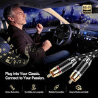 TODN High End OFC RCA Cables for Audiophile Shielded RCA Cable Car Audio Male to Male for Subwoofers, Amp, Home Stereo (4.9ft/1.5m, 1 Pair)