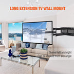 FORGING MOUNT Heavy Duty Long Arm TV Wall Mount with 43" Dual Articulating Arms for Most 50-90 inch Screen, Full Motion TV Mount Swivel Tilt Bracket Holds 198lbs, Fit 16”,18”,24” Studs VESA 600x400MM