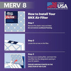 BNX TruFilter 20x23x1 Air Filter MERV 8 (12-Pack) - MADE IN USA – Dust & Pet Defense Electrostatic Pleated Air Conditioner HVAC AC Furnace Filters for Dust, Pet, Mold, Pollen MPR 600 – 700 & FPR 5