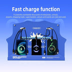 Wall Mounted Cell Phone Charging Station with 8-Port High-Speed Cables – Universal Dock for Apple, Type-C & Android Devices – Ideal for Airports, Hotels, Malls, Offices, Schools (Blue)