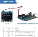 Weewooday 5 Pieces 0.96 Inch OLED Module 12864 128x64 Driver IIC I2C Serial Self-Luminous Display Board Compatible with Arduino/Raspberry PI(Blue)