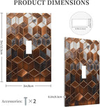 Bvtewkhz Brown Abstract Luxury Modern Geometric Cubic Marble 1 Gang Single Toggle Decorative Light Switch Covers Electrical Faceplate Switch Plates for Bathroom Kitchen Home