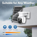 4G LTE Cellular Security Camera Wireless Outdoor，No Wifi Solar Powered Outside Camera , 2K Color Night Vision, PIR Motion Sensor, 360° Live View, 2-Way Audio, SIM Card $ SD Card Included, Free Trial