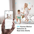Funstorm 4K Security Camera with 64GB SD Card, Battery Powered Security Cam, 100-Day Standby, AI Human Detection, Night Vision, Real-Time Alert, Baby Monitor, Pet Cam for Home or Office