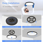 hunhun 6 Pack 16 Inch Dimmable LED Flush Mount Ceiling Light 4800LM Round Light Fixture 5 Color Temperature Selectable Large Flat Ceiling Lamp for Living Dining Room Black ETL Listed