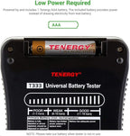 Tenergy T-333 Universal Battery Tester, LCD Display, Cell Checker, Multi-Purpose Small Battery Tester, for AA, AAA, C, D, 9V, CR123A, CR2, CRV3, 2CR5k CRP2, and Button Cell Batteries