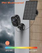 Dzees Upgrade Solar Camera Security Outdoor Wireless, Wireless Outdoor Security Cameras with Solar Panel, 2K Color Night Vision, Spotlight/Alarm, AI Detection, 2-Way Talk, IP66 Waterproof