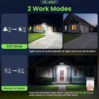 ALUSSO Dusk to Dawn Outdoor Lighting, 25W 2000LM Dusk Till Dawn Outdoor Light, 3000K/4000K/6000K 3CCT IP65 Security Lights ETL Listed Dusk to Dawn Hardwired for House Garage Yard Walkway Black 2 Pack