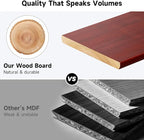 NestNeat Dual Monitor Stand, 35.4 Inch Monitor Stand Riser for 2 Monitors, 2 Tiers Wood Desk Shelf with Storage, Desktop Organizer Stand for Computer, Laptop, Printer, TV (Reddish Brown, 35.4in)