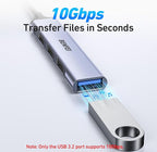 BENFEI 4-Port USB Hub: 1x 10Gbps USB 3.2 + 3X USB 2.0- for Mouse, Keyboard, Flash Drive, Printer - Compatible with Laptop, PC, Xbox, PS5