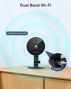 FOSCAM 3K 5MP Security Camera Indoor/Outdoor, 2.4g & 5g WiFi Magnetic Mini Dog/Cat/Pet/Baby Camera, Smart Motion Detection, 20X Zoom, 2-Way Audio, Night Vision, Home Monitor Work with Alexa & Google