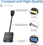 Moread HDMI to VGA, 10 Pack, Uni-Directional Gold-Plated HDMI to VGA Adapter (Male to Female) for Computer, Desktop, Laptop, PC, Monitor, Projector, HDTV, Chromebook, Raspberry Pi, Xbox and More