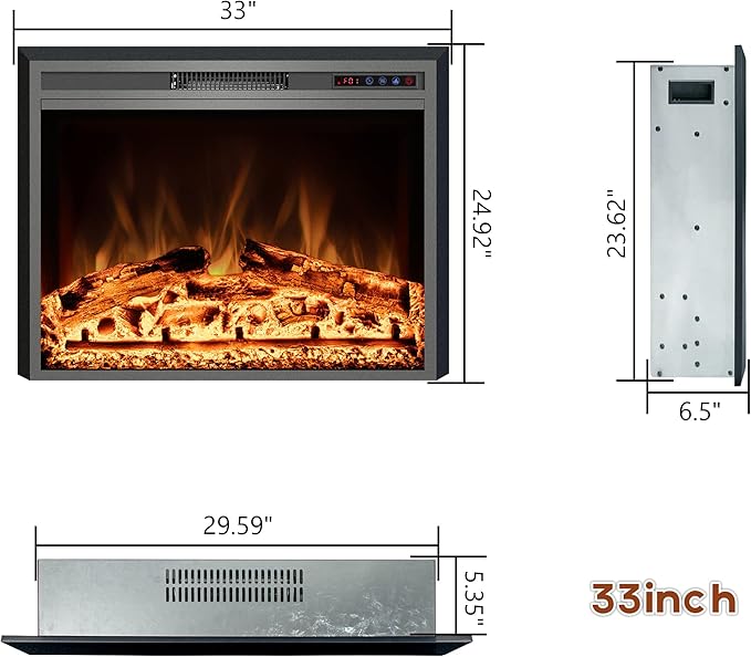 Trim Kit for 32.9" W x 24.9" H Electric Fireplace Inserts