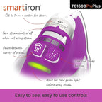oliso TG1600 ProPlus Smart Iron with Auto-Lift – 1800 Watt Steam Iron for Clothes, Sewing, Quilting & Crafting – Diamond Ceramic-Flow Soleplate, Orchid