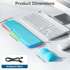 2-in-1 Heated Wrist Rest Set, Ergonomic Memory Wrist Pad with RGB Lights and Non-Slip Base, Keyboard Mouse Wrist Rest for Computer Laptop Office Work and PC Gaming