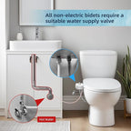 Hibbent Bidet Attachment for Toilet with Self Cleaning Dual Nozzle, Hot and Cold Water Spray Non-Electric Mechanical Toilet Seat Bidet for Rear or Female Washing Sanitizing, Blue