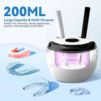 Hosoote Dental Ultrasonic Retainer Cleaner Machine, 45kHz Cleaning Pod, 200mL, 4 Modes & Digital Timer for Dentures, Aligners, Mouth Guards, Night Guards, Braces, Toothbrush Heads, Jewelry
