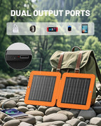 SOLUPUP Solar Panels, 10W Small Solar Charger with 5V USB-A and USB-C Fast Charging IPX5 Waterproof Foldable Portable Solar Panel for Camping, Hiking Compatible with iPhone, iPad, Power Banks