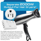 Ceptics 2000W Travel Voltage Converter for Hair Dryer & 200W Convert 220V to 110V for Curling Iron, Straightener, Chargers, Step Down World Power 4 USB Charging QC 3.0 SWadApt Type A, B, C, E/F, G, I