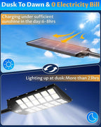 Gefolly SL-9800W Solar Street Lights Outdoor, 860000LM Commercial Parking Lot Light, 6500K Dusk to Dawn IP67 Security Flood Lights Motion Sensor Led Lamp for Basketball Court, Road, Yard