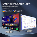 KTC 32 Inch 4K Smart Monitor with Google TV System UHD 3440x2560P Hey Google Voice Remote Netflix Licensed Dolby Audio HDR KVM Technology WiFi Bluetooth 65W PD Type C Fast Charger VESA Support