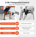 HALIDODO Red Light Therapy & Vibration Massage Knee Brace - Wireless Rechargeable Controller, 660nm & 850nm Red Light Therapy Heated Device for Knee/Joint/Elbow/Shoulder.