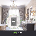 TOPGREENER Humidity Sensor Switch, Dual Tech Humidity PIR Motion Sensor Switch for Separate Fan and Light Control, 500W, 3A, Neutral Required, TDHOS5, Gray