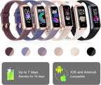 Fitness Tracker with 24/7 Heart Rate Blood Oxygen Sleep Monitor, 1.1" AMOLED Touch Screen Activity Tracker Smart Watches, IP68 Waterproof Step Counter Pedometer for Women Men