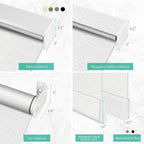 Kilonity Motorized Roller Shades, Light Filtering Remote Control Custom Window Shades Compatible with Alexa Google Assistant via RF Hub, Rechargeable Electric Blinds for Windows (Texture White)