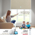 COOLWINDS Motorized Blinds with Remote Cordless Automatic Motorized Shades Custom Blinds for Windows Smart Curtains Compatible with Alexa Google Home(Blackout Sweet Latte,W47 x H72in)