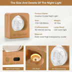 Yijhpbc Custom 3D Crystal Photo Night Light Personalized Photo Crystal Ball Engraved Picture Lamp with Wood Base Memorial Gift for Pets Family Couple Birthday Valentine's Day (Style 3)