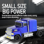 WSTER American Truck Bluetooth Speaker with HD Sound, TWS Pairing, LED Party Light, Operation Panel, Built-in Mic, Portable Car Model Speaker for Parties, Beach, Outdoor Activities (Blue)