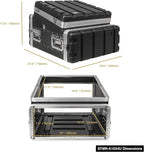 Sound Town Lightweight and Compact 4U ATA ABS Rack Case, with Slant Mixer Top, 21" Depth, 10U Top and 4U Side Spaces (STMR-A10X4U)