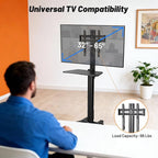 AW Rolling TV Stand Mobile TV Cart Height Adjustable for 32" to 65" LCD LED Screen TVs Office Meeting