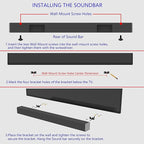 Vdsvksd Sound Bar Mounting Bracket,SoundBar Wall Mount Brackets for Vizio Soundbar Mounted Under or Above TV,Fits Most of Sound Bars,Soundbars Mounts Brackets with Hardware Kit
