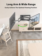USX Mount Long Arm TV Wall Mount for Most 42-90 inch Television 40 Inch Extension Full Motion TV Mount，Wall Mount Bracket with 90°Swivel Up to 150lbs Fits 16” 18” 20” 24” Stud VESA 800x400mm