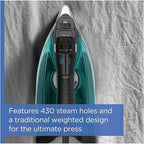 Rowenta Pro Master Stainless Steel Soleplate Steam Iron for Clothes, 210 g/min, 400 Microsteam Holes, Cotton, Wool, Poly, Silk, Linen, Nylon, 1775 Watts Iron Steamer for Clothes, Powerful Steam DW8360