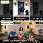 iYogaled Motion Sensor Outdoor Wall Lights with 3 Lighting Modes, Dusk to Dawn Porch Light with Bulbs Include, IP65 Waterproof Modern Black Wall Sconce for Patio, Garage, Front Door