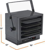 Comfort Zone Hard-Wired Ceiling Mount Garage Space Heater with Remote, 7,500 Watt, 240 Volt, Fan-Forced, Overheat Protection, Digital Thermostat, 12-Hour Timer, Ideal for Garage & Workshop, CZ230ERBK