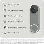 Google Nest Doorbell (Wired, 3rd Gen) - 2K Video and Gemini, Live View, Night Vision, 2-Way Audio - Works with Google Home - 2025 Model - Hazel