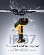 Inateck Industrial Barcode Scanner Bluetooth, 1D Scanner Wireless with IP67 Waterproof and Dustproof, Handscanner with App & SDK，BCST-61