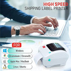 Arkscan 2054A Shipping Label Printer for Windows Mac Chromebook Android, Supports Amazon Ebay Paypal Etsy Shopify ShipStation Stamps UPS USPS FedEx DHL, Roll & Fanfold 4x6 Direct Thermal Label
