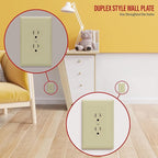 ENERLITES Duplex Receptacle Outlet Wall Plate, Jumbo Electrical Outlet Covers, Gloss Finish, Oversized 1-Gang 5.51" x 3.50", Polycarbonate Thermoplastic, 8821O-I-10PCS, Ivory, 10 Pack